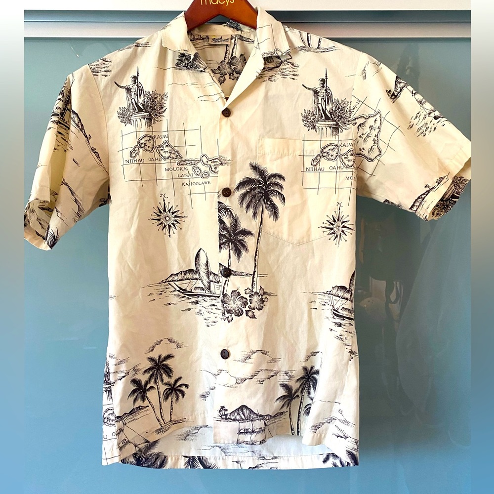 Hawaii Map Beige Hawaiian Shirt